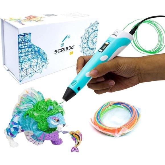 3D Printing Pen with Display - Includes 3D Pen, 3 Starter Colors of PLA Filament